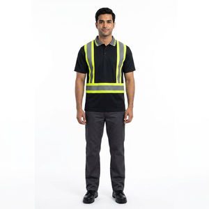 Chemises polo personnalisées pour hommes, haute visibilité, imperméables, respirantes, en polyester, réfléchissantes, vêtements de sécurité pour travailleurs en extérieur - Product Image 1