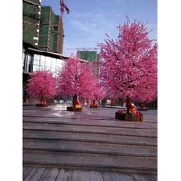 500cm height cheap fiberglass natural shape artificial pink peach blossom flower tree for indoor decoration