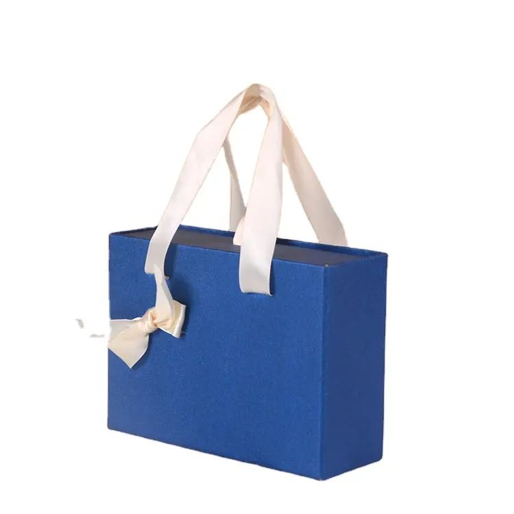 OEM Luxury Custom Logo Empaques Artesanales Para Regal Slide Drawer Jewelry Gift Packaging Paper Box With Ribbon Handle