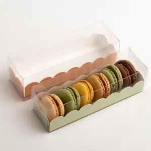Kostenloses Design luxus Geschenk süßes Plätzchen Macaron Kuchen Gebäck Donut rausziehbare Schublade offene Kartonpapierbox Verpackung mit Fenster