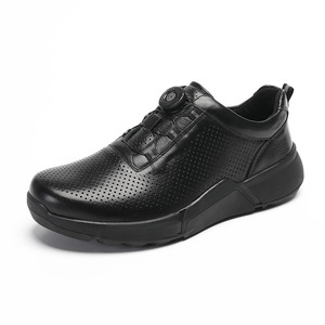 Chaussures d'été pour hommes en cuir véritable, bout rond, respirantes, à lacets, semelle extérieure en caoutchouc, semelle intermédiaire en EVA, chaussures bateau - Product Image 4