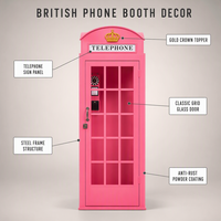 Cabine téléphonique blanche avec livre d'or audio, cabine téléphonique londonienne pour la décoration d'événements de mariage