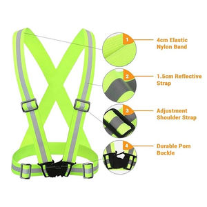 Cintura di sicurezza catarifrangente ad alta visibilità in vita verde arancione gilet di sicurezza per sport all'aria aperta per il ciclismo che corre a piedi - Product Image 5