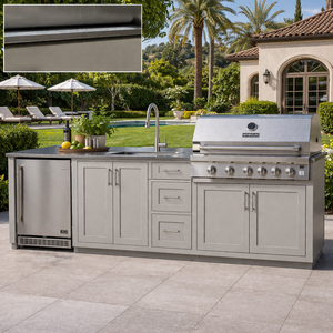 Cuisine barbecue extérieure  et station de grill pour villas Four électrique encastré sur mesure et gril en acier inoxydable - Product Image 1