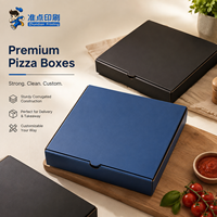 Boîte à pizza en carton ondulé écologique de luxe de qualité supérieure, noire mate, avec impression de logo personnalisée, pour les chaînes de restaurants