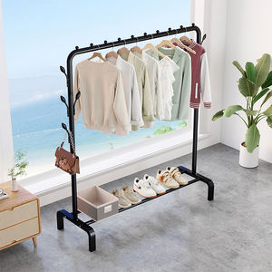 Vente en gros de séchoir à linge en métal à tige unique avec crochets Porte-manteau amélioré Organisateur de tissu pour chambre à coucher ou balcon - Product Image 1