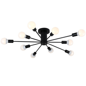 Lampadario Multipolare <span class=keywords><strong>a</strong></span> 6/8 Luci, Stile Industriale Retrò, Lampada <span class=keywords><strong>a</strong></span> Ragno in Ferro per Camera da Letto - Product Image 5