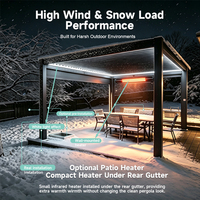 Kit de pergola bioclimatique autoportante en aluminium avec toit à lames motorisées réglables