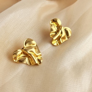 Pendientes Escultóricos de Corazón, Fruta y Flor de Moda para Mujer, Chapados en Oro de 14K, Acero Inoxidable, Diseño Geométrico Exagerado, Personalizados para Fiesta - Product Image 6