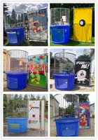 Extérieur été arrière-cour fête commerciale attaquant sport eau carnaval jeu stand de trempage enfants gonflable adulte dunk réservoir
