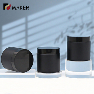 Mẫu Vật Nuôi BPA Miễn Phí 100G 150G 20Ml 50Ml 80Ml 100Ml 200Ml 400Ml 500Ml Nhựa Màu Đen Vòng Rỗng Kem Mỹ Phẩm <span class=keywords><strong>Jar</strong></span> Với Nắp - Product Image 1