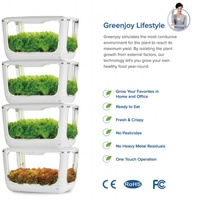 Greenjoy - Système hydroponique vertical intelligent électronique - Plateaux en plastique ABS alimentés par USB - Design minimaliste - Installation facile - Utilisation en intérieur