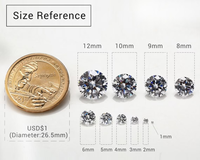 GEMS LADY Pierre Moissanite GRA certifiée Pierres précieuses libres gravées avec code D Couleur VVS Round Real Gem 100% Pass Diamond Test