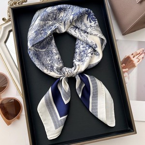 2025 Mới Mùa Xuân Thiết Kế Thời Trang 70Cm Satin Lụa Tóc Khăn Phụ Nữ Thanh Lịch In Ấn Lụa Cổ Khăn Đầu Khăn - Product Image 1