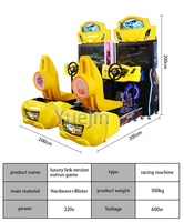 Machine de jeu d'arcade de course de moto électrique de simulation colorée pour un joueur, version Deluxe, 32 pouces, avec écran intégré