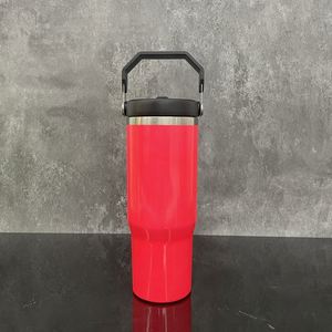 Custom Logo Colors <b>Pink</b> Neon Orange Green Yellow Blank Sublimation 30Oz Tumbler Water <b>Bottle</b> With Handle Electric - Product Image 2
