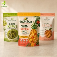 Op maat bedrukte, voedselveilige, hersluitbare, geurbestendige, matte stand-up zipzak met transparant venster voor gedroogd fruit