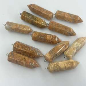 국화석 14X43MM 육각 프리즘 보석 비즈 대형 사이즈 각진 불렛 펜던트 스톤 비즈 DIY 주얼리 제작용 - Product Image 4