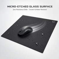 Tapis de souris de jeu en verre trempé avec logo de marque personnalisé, surface lisse et rapide, base antidérapante en silicone pour l'e-sport