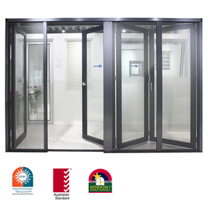 NFRC Aluminio Bi Plegable Deslizante Exterior Patio Puertas de vidrio Mosquitera Pantalla de malla para casas - Product Image 4