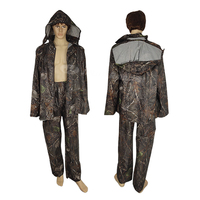 Vêtements de chasse imperméables de haute qualité OEM, veste de pluie camouflage avec pantalon, combinaison de pluie en polyester Oxford imperméable