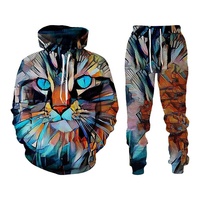 Ensemble de Survêtement Homme Personnalisé avec Logo Imprimé, 2 Pièces : Sweat à Capuche et Pantalon, Style Oversize