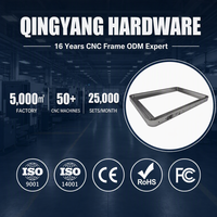 Cadre en aluminium usiné CNC sur mesure avec découpes pour ports I/O argentés pour boîtier d'affichage numérique grand format OEM