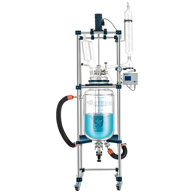 Laboratoire 100 litres, réacteur en verre à deux couches, procédé chimique, par lots