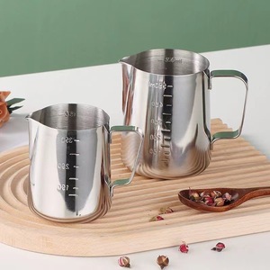 Yashirong Stainless Steel Latte Art Pitcher 350Ml Measuring Scale Milk Frothing Mug For Coffee Barista Use - Product Image 1