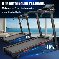 Caminadora Eléctrica Plegable Directo de Fábrica, Inclinación Automática del 15%, 3HP, con Pantalla LED, Equipo de Gimnasio para Uso Doméstico