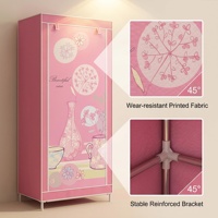 Armoire de rangement portable au design moderne avec cadre robuste pour vêtements, idéale pour la famille