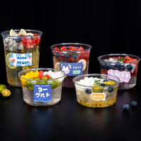 Logo personnalisé écologique 8oz 12oz 16oz 24oz Bol à smoothie en plastique jetable transparent pour salade de yaourt aux fruits Bols à emporter Acai