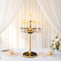Nouveaux accessoires de mariage candélabre route lumière support argent fer plaqué métal bougeoir pour mariage centres de table décoration