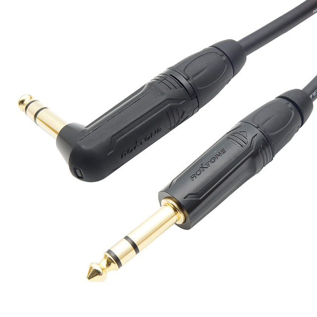 Customized 6.35mm Audio Cable 1/4" Guitar Patch Right Angle Male High Quality 6.35mm Mono Jack Instrument Cable