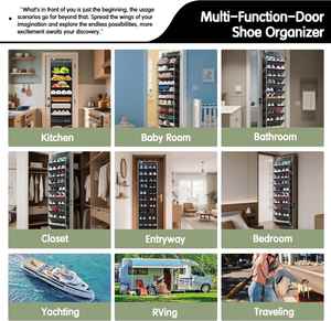 10 Tier Space Saving Heavy Duty Hanging <b>Storage</b> <b>Rack</b> Over the Door Organizer Holds 20+ Pairs of Footwear Boots Sneakers - Product Image 4