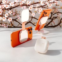Lampu Selfie Magnetik Kompatibel Magsafe 360 LED Fill Light dengan Mikrofon Bluetooth dan Tripod Stand