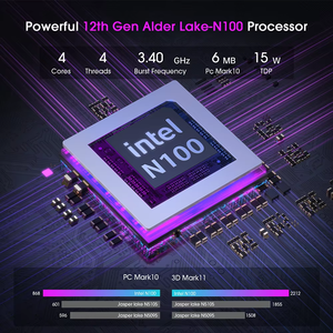 Intel 12th Gen Alder hồ N100 Mini <span class=keywords><strong>PC</strong></span> M.2 NVMe SSD DDR4 RAM dọc tháp thiết kế chơi game Màn hình LCD có sẵn AU chúng tôi CN EU cắm - Product Image 3