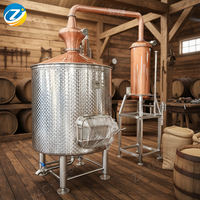 Alambic à liqueur de 1000 L, équipement de distillation d'alcool, distillerie de brandy, alambic en cuivre, machine d'extraction d'huiles essentielles