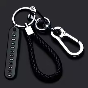 Porte-clés tressé anti-perte 2025 avec numéro de téléphone pour clé de voiture - Product Image 3