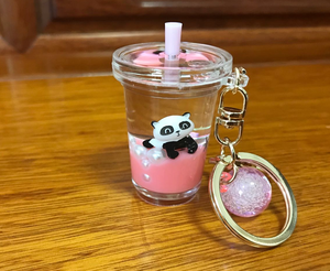 ขายร้อนPANDA Charmฟองชาไข่มุกนมชาอะคริลิคพวงกุญแจออกแบบที่กำหนดเองพวงกุญแจผู้หญิงเครื่องประดับ - Product Image 4