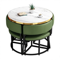 Ensemble de table à manger moderne et minimaliste pour 4 personnes, avec structure en fer, idéal pour les salons de thé, les cantines commerciales, les snack-bars et les restaurants de restauration rapide (nouilles)