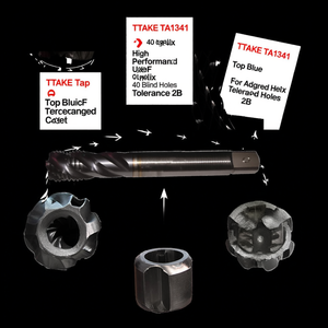 TTAKE TA1341 High Performance <b>Tap</b> Top Blue Coated UNF <b>Thread</b> 40 Degree Helix For Blind Holes Tolerance 2B - Product Image 3