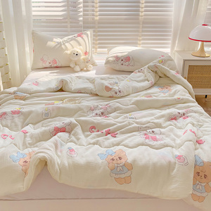 Cut فئة جديدة من خيوط كريب درجة الأم والطفل لتكييف الهواء في الصيف لحاف رقيق من القطن بارد للربيع والخريف والشتاء - Product Image 6