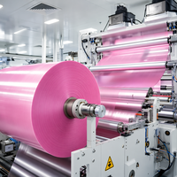 Película de Silicona PET Rosa Tensfilm de 100um, 10-30g/in, para Higiene Femenina y Pañales para Bebés
