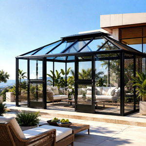 Solárium exterior <span class=keywords><strong>de</strong></span> aluminio y vidrio a precio <span class=keywords><strong>de</strong></span> mayorista con estructura <span class=keywords><strong>de</strong></span> aleación <span class=keywords><strong>de</strong></span> aluminio, diseño modular y montaje en pared para hotel - Product Image 1
