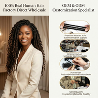 Extensiones Afro Kinky Hechas a Mano de Boutique, Cabello Indio a Granel, Cabello Humano Remy Virgen Crudo de Seis Centímetros con Puntas Completas para Todos