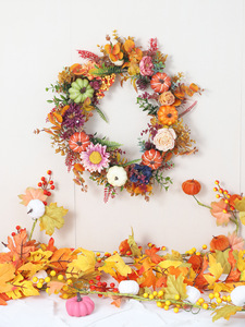 Nuova Ghirlanda Autunnale per il Ringraziamento <span class=keywords><strong>e</strong></span> Natale, Decorazione Colorata con <span class=keywords><strong>Zucche</strong></span> <span class=keywords><strong>e</strong></span> Rose per un'Atmosfera di Halloween - Product Image 5
