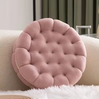 Coussin décoratif en peluche de style coupé, en forme de biscuit, de pilule ou de nourriture, rond ou carré, pour canapé et chambre