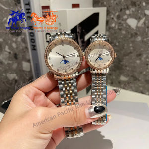 Relojes de Moda para Hombre y Mujer con Esfera de Aleación Longnes, Correa de Acero, Luminosos, Resistentes al Agua, Movimiento de Cuarzo, Regalo de Lujo, Ronda - Product Image 3