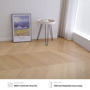 Gỗ sồi rắn ba lớp gỗ rắn sàn gỗ xương cá ban đầu kem đen Quả Óc Chó Khóa Cá xương enf lớp - Product Image 3